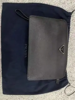 PRADA プラダ サフィアーノレザー ポーチ 黒 ブラック