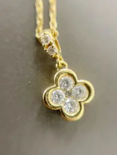 【VENDOME AOYAMA】K18 ダイヤモンド ネックレス フラワー