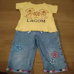 Tシャツ＋ジーンズ（カプリパンツ）セット　100cm GAP LAGOM