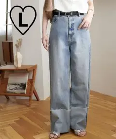 DISCOAT USコットンデニムロールアップパンツ　L