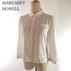 MARGARET HOWWEL おしゃれボタン ブラウス 白