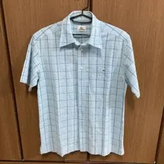 LACOSTE 水色 チェック柄 半袖シャツ サイズ3