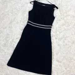 ANN TAYLOR ノースリーブワンピース　フォーマル　ステッチ模様　ブラック