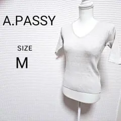 A.PASSY 半袖 Vネック ニット M ラメ キラキラ