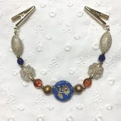 ハンドメイド ストールクリップ 羽織紐 羽織留め チェコフラワー11