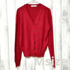 LOWRYS FARM ローリーズファーム Vネックカーディガン レッド M