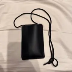 [値下げ]無印良品 ミニサコッシュ　黒　ショルダー　スマホケース