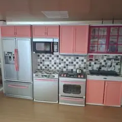 ミニチュアキッチンセット ピンク シルバー