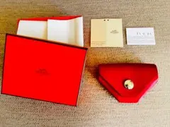 【エルメス】正規店購入 ルヴァンキャトル コインケース 入手困難!赤に白ステッチ