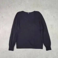 【美品】UNIQLO ユニクロ Vネックセーター ネイビー Lサイズ