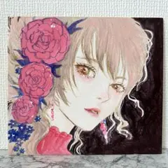 花のモチーフの女性イラスト