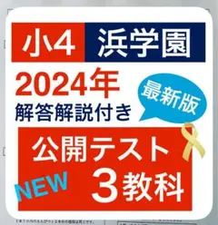 最新版　2024年度　浜学園　公開テスト　小4　3教科　国語　算数　理科