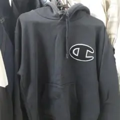 Champion ブラック パーカー フード付き