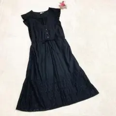 【美品】GAP コットンパンチングレースロングワンピース S