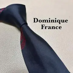 ドミニクフランス　ネクタイ　ストライプ ドット　チェック　ネイビー　紺色