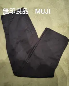 無印良品 MUJI 黒　パンツ　チノパン 82cm　ストレッチ　スリム　黒