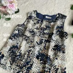 美品☆ INGEBORG インゲボルグ ノースリーブドットパターントップス