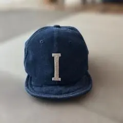 ダークブルー デニムキャップ I刺繍