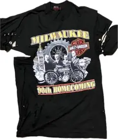 Harley-Davidson 90th Tシャツ ダメージ　古着　ビンテージ