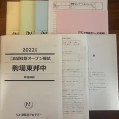 駒場東邦中　NN駒東　オープン模試第1回　2回　3回　日曜特訓講座　2022年度