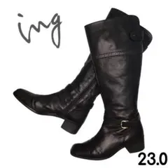ing イング ロングブーツ ベルト チャンキーヒール