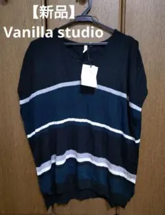 【新品】　Vanilla studio　3L　ドルマン　ニット　半袖　リボン