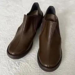ブラウン レザー スリッポン