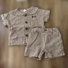 セットアップ　ギンガムチェック90cm ミッキー
