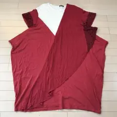11.10 FRABOIS フラボア 切替ワンピース 半袖 白 ローズピンク 1