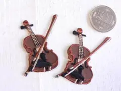 【即購入OK】2枚　 バイオリン　　アイロンワッペン
