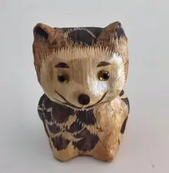 ねこ　置物　竹皮製品