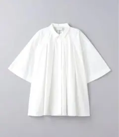 UNITED ARROWS ホワイト フレアシャツ 五分袖