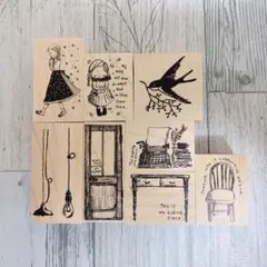 【新品】 くぼみの木 ＊ ラバースタンプ 9個セット