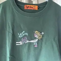 LEFT ALONE グリーン　プリント Tシャツ XL