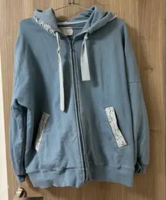 オシャレウォーカー n´OrLABEL ブルーレースジップupパーカー