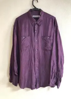 古着 FENN WRIGHT & MANSON サテンシャツ ワイン Ｌ