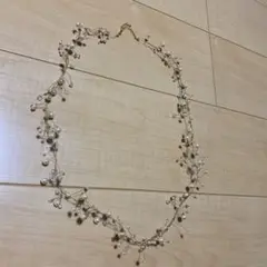 パールネックレス 髪飾り 小枝