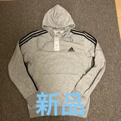 アディダス　パーカー　新品　Mサイズ　ライトグレー　ブラックロゴ