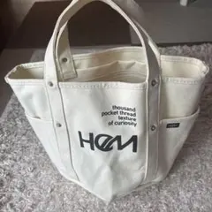HEM ホワイト トートバッグ