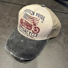 新品未使用 バイクデザイン キャップ　ヴィンテージ　キャップ　アメカジ　　黒