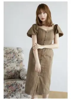 Puff Sleeve Midi Dress ◆ Her lip to