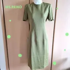 Ms.REIKO❇528❇お値打ち✨ブロンズグリーン 半袖ひざ丈ワンピース