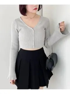 ヘザー　グレー　カーディガン サイズF