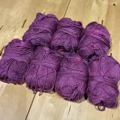 訳あり☆ コットン100% 手染め糸　40g 7玉　パープルムラ染め