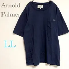 アーノルドパーマ Tシャツ 半袖 ワンポイント 刺繍 ネイビー LL XL