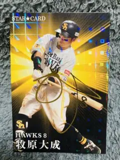 プロ野球　チップス　2023 牧原大成　ソフトバンク　ホークス　スター　サイン