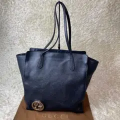 グッチ Gucci インターロッキング シボレザー トートバッグ