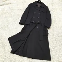 LIMI feu ウールトレンチコート ベルト付き ロング丈 黒 S リミフゥ