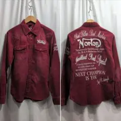 NORTON ノートン 刺繍 コーデュロイ 長袖 ウエスタンシャツ S