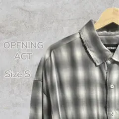 OPENING ACT オンブレチェック5分袖ダメージシャツ